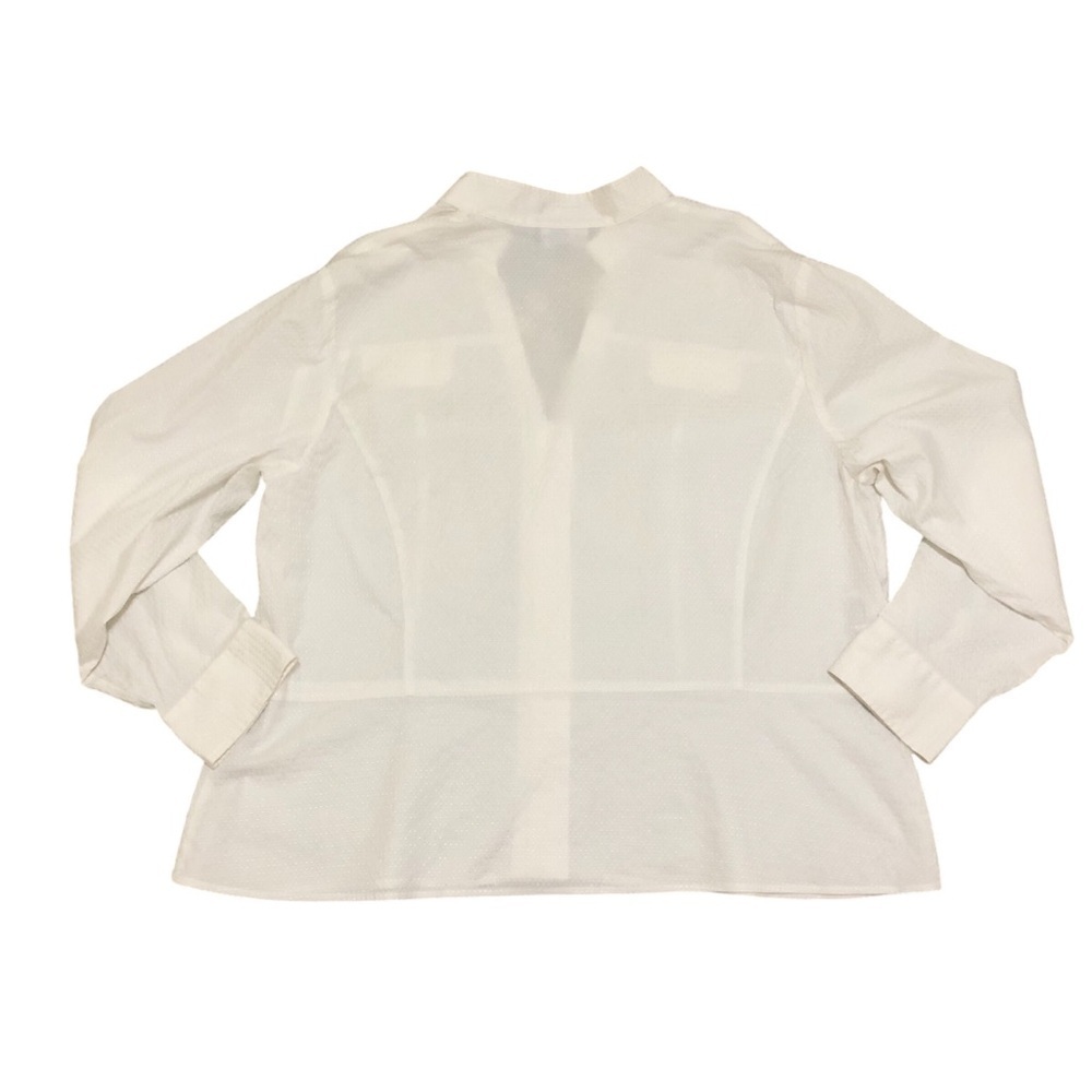 Jones New York Signature Women’s Pullover Blouse 3X White Stretch Gold Buttons - Picture 4 of 12